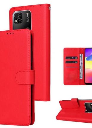 Чохол книжка магніт хлястик xiaomi redmi 10с червоний прошитий