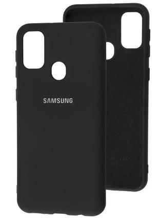 Силіконовий чохол soft touch з мікрофіброю для samsung m21 чорний