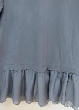 Тоненькая блуза туника с оборкой6 фото