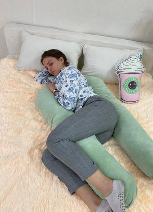 Подушка для вагітних (обіймашка) зелений2 фото