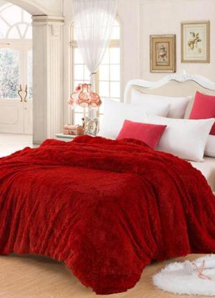 Плед покривало травичка koloco 160x210 см червоний