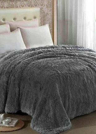 Плед покривало травичка koloco 160x210 см сірий