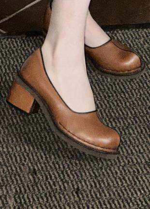 Кожаные туфли в винтажном стиле ретро cottagecore2 фото