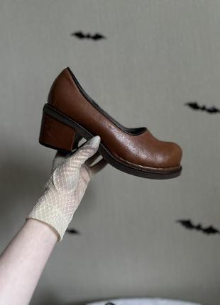 Кожаные туфли в винтажном стиле ретро cottagecore
