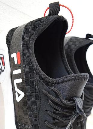 Fila кросівки кеди чоловічі філа чорні з білим легкі сітка весняні літні демісезонні демісезон низькі відмінна якість текстильні3 фото