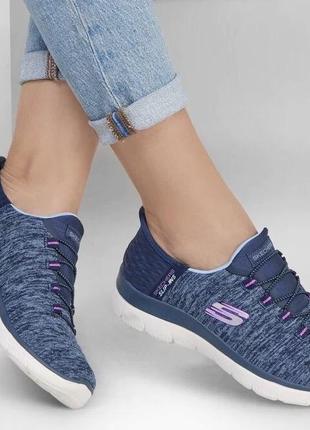 Жіночі, легкі, зручні кросівки *skechers* slipins: summits dazzling haze2 фото