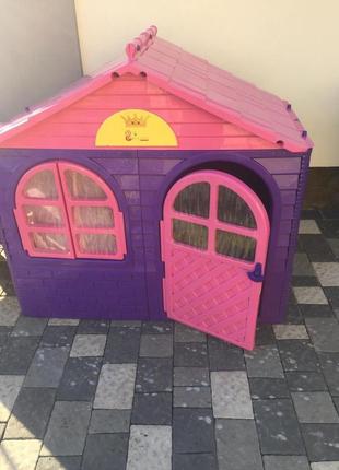 Дитячий ігровий пластиковий будиночок зі шторками тм doloni (с...2 фото