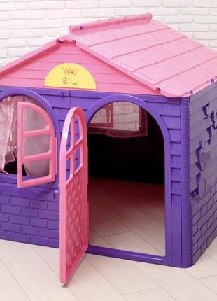 Дитячий ігровий пластиковий будиночок зі шторками тм doloni (с...3 фото
