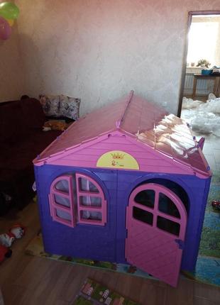 Дитячий ігровий пластиковий будиночок зі шторками тм doloni (с...4 фото