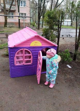 Дитячий ігровий пластиковий будиночок зі шторками тм doloni (с...5 фото