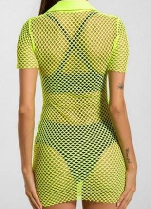 Новое фирменное туника сетка пляжное платье сарафан трендовое стильная модная яркая6 фото