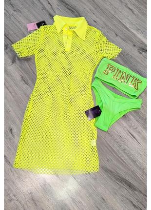 Новое фирменное туника сетка пляжное платье сарафан трендовое стильная модная яркая5 фото