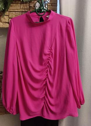 Красивая женская блуза неонового цвета, батал, большой размер 50 52