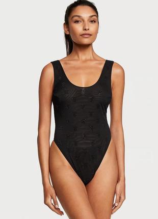 Боди от victoria's secretvery sexy shine mesh sheer tank bodysuit