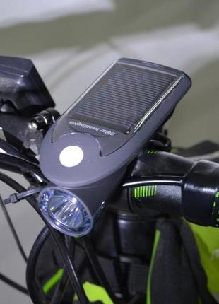 Ліхтар велосипедний з сонячною батареєю solar usb bicycle light