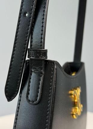 Сумка celine medium tilly bag in shiny calfskin black5 фото