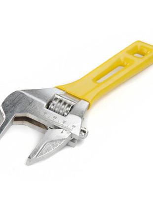 Ключ розвідний укорочений із тонкими губами прогумований crv 0...