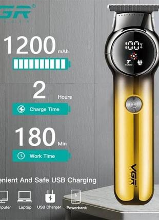 Триммер для бороды и усов vgr 7000 об/мин, машинка для стрижки5 фото