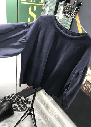 Джемпер блуза синяя кофта6 фото