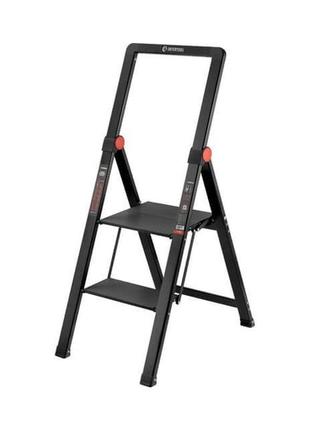 Драбина алюмінієва "black slim", 2 ступені, висота верхнього щ...
