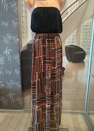 Длинное платье с открытыми плечами new look