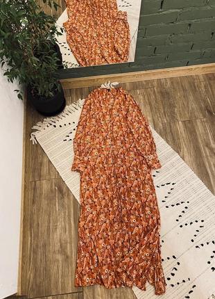 Міді плаття на ґудзиках в квітковий принт🌿1 фото