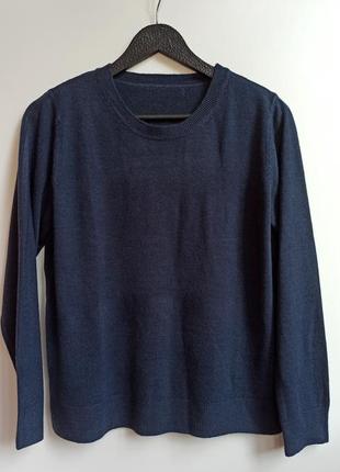 🫀распродаж 🫀мягкий трикотажный свитер джемпер темно синий  ▪️🫀 кофта джемпер свитшот вискоза трикотаж2 фото
