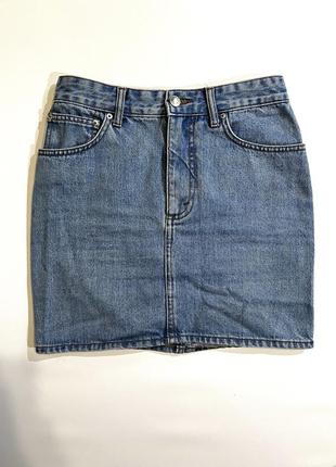 Юбка джинсовая мини стильная pull & bear на высокой посадке