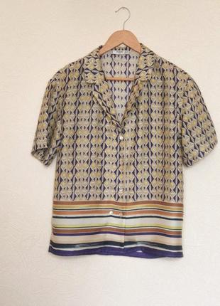 Шелковистая свободная блузка рубашка mango4 фото