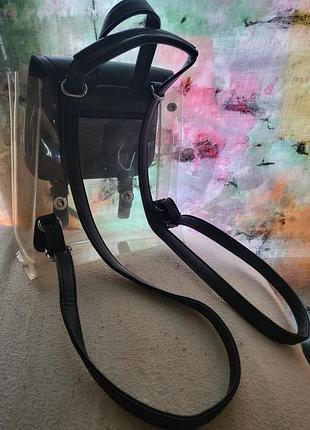 Прозрачный рюкзак сумка трансформер черный