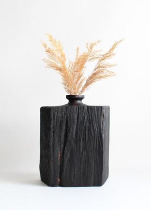 Декоративна, дерев'яна  ваза з дуба ручної роботи (1147)