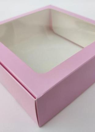 Коробка "рожева" з вікном, 150*150*50