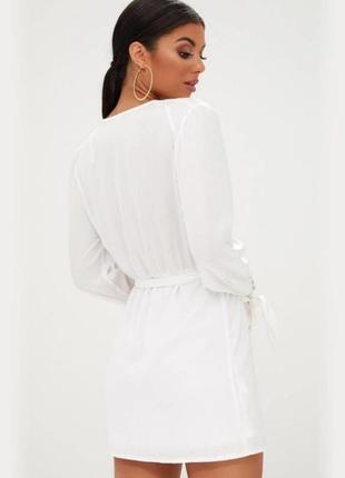 Женское белое платье prettylittlething3 фото
