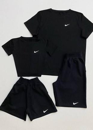 Костюм спортивний літній чоловічий жіночий nike найк футболка шорти1 фото