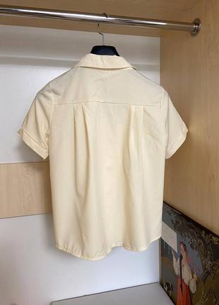Кремова сорочка з коротким рукавом2 фото