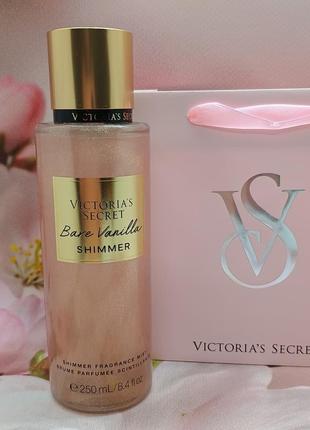 Парфюмированный мист для тела и волос bare vanilla shimmer victoria’s secret.