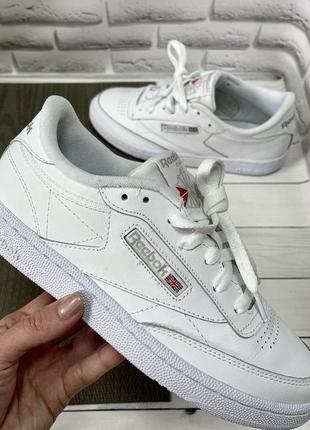 Кожаные оригинальные кеды reebok classic white размер 40-26 см 📌новые📌