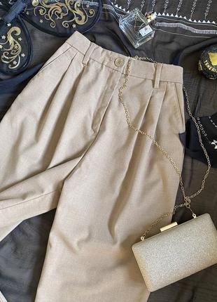 Базовые бежевые брюки с защипами /h&amp;m / размер m3 фото