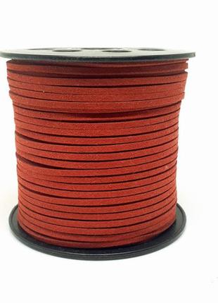 Замшевый шнур 3 мм, цвет-бордовый, метр, бордовий