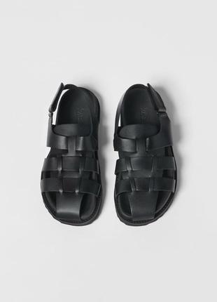 Босоніжки zara шкіра 32 33