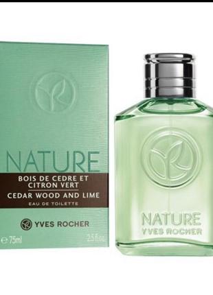 Туалетна вода кедр і зелений лимон верб роше yves rocher lime