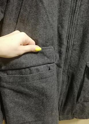 Суконное пальто з кишенями3 фото
