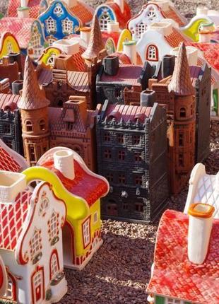 Керамический домик подсвечник "замок барона"