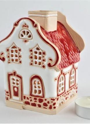 Керамічний будиночок барокко (маленький). свічник-аромалампа5 фото