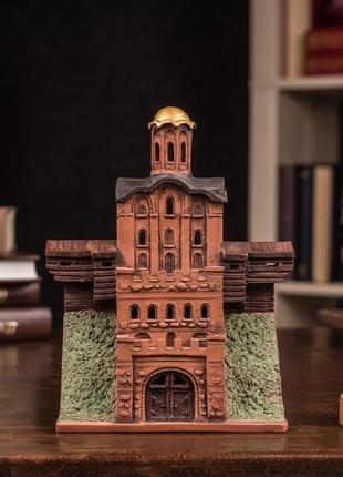 Керамический домик миниатюра "золотые ворота" киев5 фото