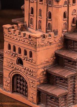 Керамический домик миниатюра "золотые ворота" киев2 фото