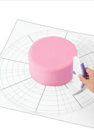 Лінійка пластикова кондитерська з поділками для розмітки торта...2 фото
