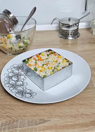 Набір квадратних металевих форм викладки салатів, десертів та ...5 фото