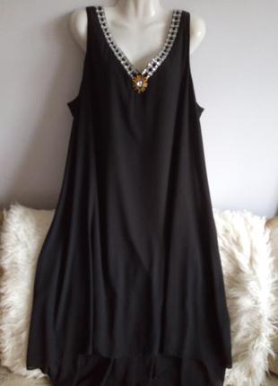 Нарядное черное платье с украшениями, р. 24/6xl1 фото
