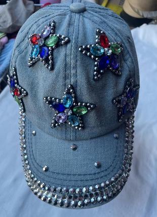 Кепка джинсова звезды